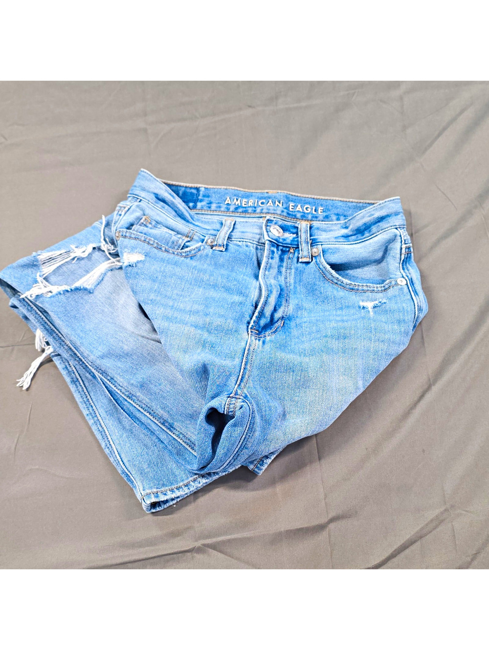American Eagle Women's 00 Mid Rise Skinny Jeans Light Wash Blue Distressed